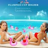 25 Pcs Inflatable LED Flamingo Drink Holders Include 15 Pcs