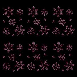 FINGERINSPIRE 6 Sheets Snowflakes Rhinestone Iron-On Patches 48 Pieces Multicoloured Snowflake Shape Glass Rhinestone Hotfix Appliques Camellia Glitter Rhinestone Patches for Christmas Decoration