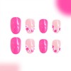 Tyuimhx Pink Press on Nails Oval Short Fake Nails With