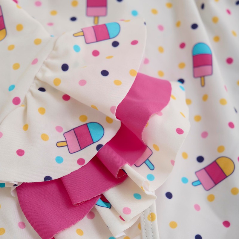 CareTec W. Application Girls' Swimming Costume, Marshmallow White