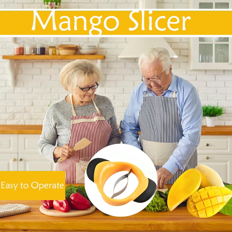 Mango Slicer,Mango Pit Remover Tool,Mango Cutter with Stainless Steel Blade