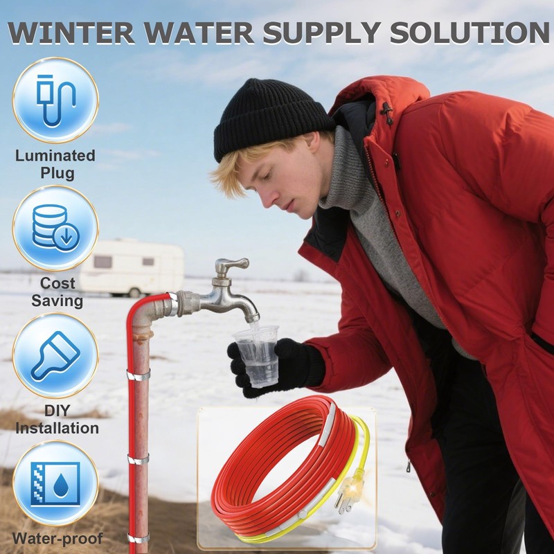 55 FT Heat Tape for Water Pipes, YeloDeer Electric Heating