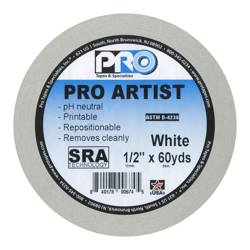 ProTapes Artist Tape Flatback Printable Paper Board or Console Tape,