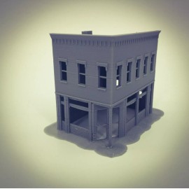 Model Scenery World 20th Century Town City CORNER MARKET Building - N Scale 1:160 - 3D Printed Model