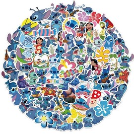 ADERN 100PCS Stitch Stickers,Lilo & Stitch Cartoon Sticker Stuff for Laptop Water Bottles Luggage Bike Car Decals, Vinyl Waterproof Cute Stitch Gifts Party Supplies for Kids Teens Adults