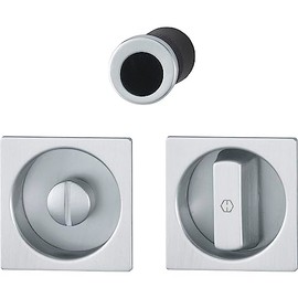HOPPE Handle Shell Swivel Handle Toilet Set with Front Pull Handle for Sliding Doors Aluminium Silver Anodised