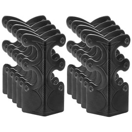 10PCS Solid Brass Skiffers Board Corner Protectors, Skirting Baseboard Corner Bracket, Vintage Metal Corner Safety Protector, Decorative Cover, Black, 10 Pack