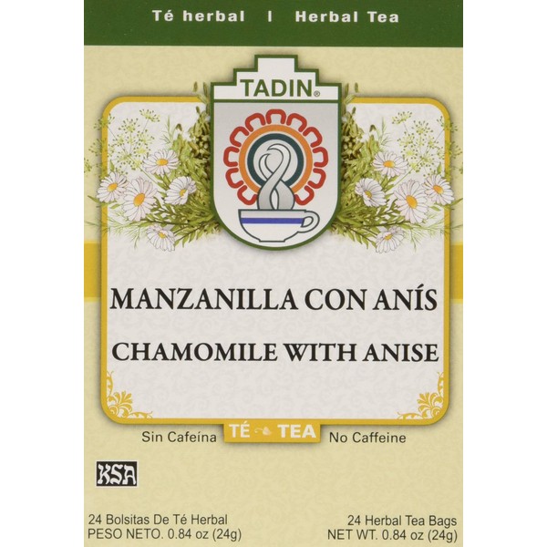 Tadin Tea Chamomile With Anise 24 Bags - Te De Manzanilla Con Anis - SET OF 2