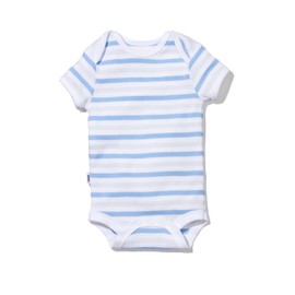 Nanit Sleep Wear Short Sleeve Bodysuit - 9M Cornflower Blue Stripe