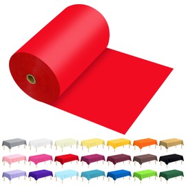 JHDZDHY 54 Inch X 600 Feet Plastic Table Cover Roll Premium Disposable Plastic Tablecloth for All Type/Shape Tables | Picnic, Party, Banquet, Birthdays, Weddings (Red, 54 Inch X 600 Feet)