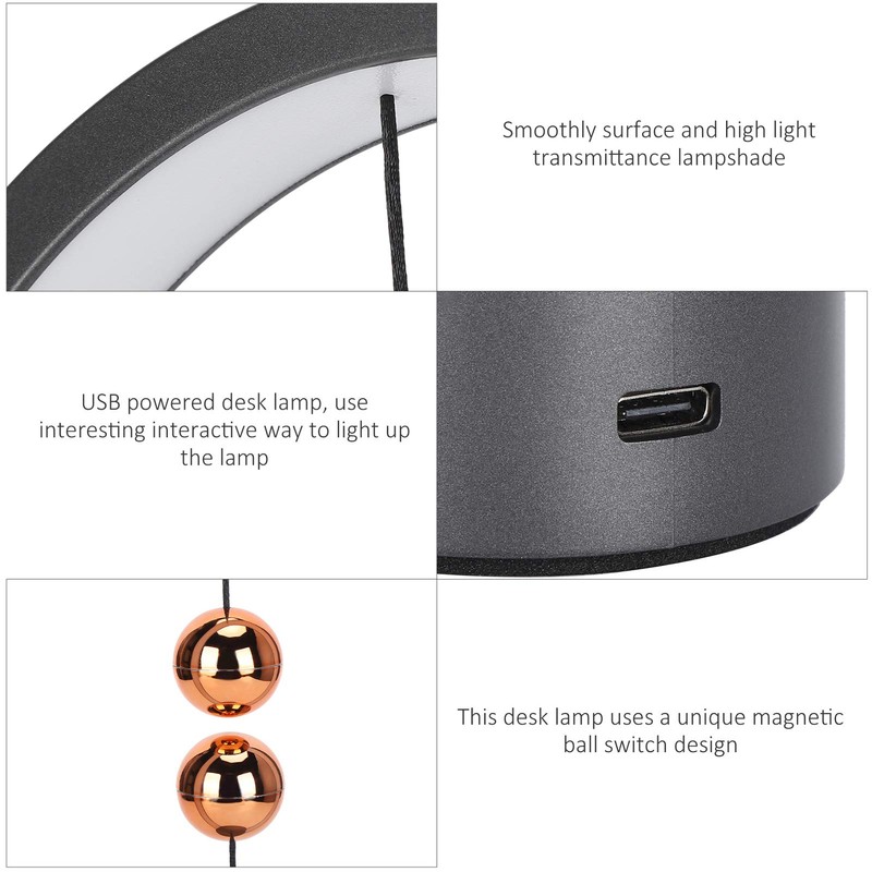 HURRISE Night Light LED Desk Lamp with 2 Hanging Balls