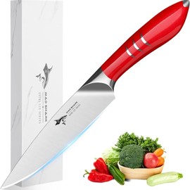 MAD SHARK Paring Knife 5 Inch Ultra Sharp Fruit Knife, Small Kitchen Knife, German molybdenum-vanadium Stainless Steel, Ergonomic Handle Design, Chopping Knife for Precise Cutting, Peeling, Slicing