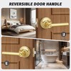 Gaurqiah Bright Gold Privacy Door Handle, Round Design Keyless Door