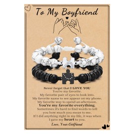 Sistble Boyfriend Gifts, Boyfriend Girlfriend Bracelet Birthday Gifts Beaded Matching Bracelets Puzzle Couple Bracelets Love You Gift Bf Gf Bracelet 1st Anniversary Christmas Gift Jewelry