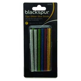 12pc Hot Glue Gun Glitter Sticks Assorted Colours 7mm x 100mm