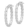 Unbranded 30mm Sterling Silver Rhodium-Plated Oval Scalloped Edge Hoop Earrings