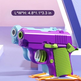 HELOBELA 2-Pack Fidget Gun: 1911 3D Printed Toy Pistol, Realistic Toy Gun for Kids, Stress Relief Toy, Suitable for ADHD & Anxiety, Safe & Fun Suitable for Gift! (Blue&Purple)