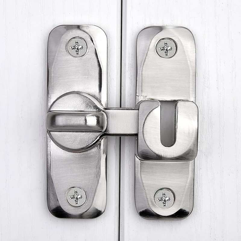 Silver Barn Door Latches,90/180 Degree Gate Lock_B