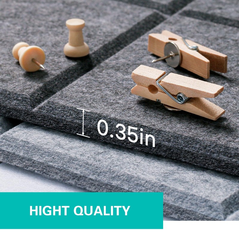 Large Cork Board, 12 Pack Felt Wall Tiles with Safe