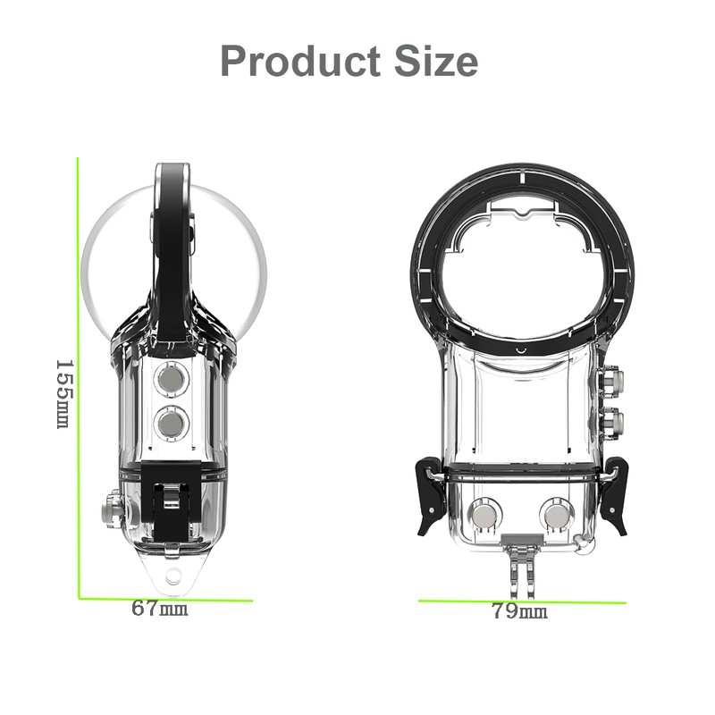 Panoramic Sports Camera Dive Case Waterproof Housing Diving Protective Case