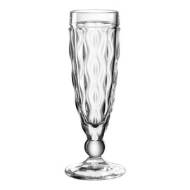 Leonardo Brindisi 021595 Champagne Glass, Dishwasher Safe Prosecco Goblet, Champagne Glass with Stem, Facet Cut Goblet, 140 ml, Pack of 1