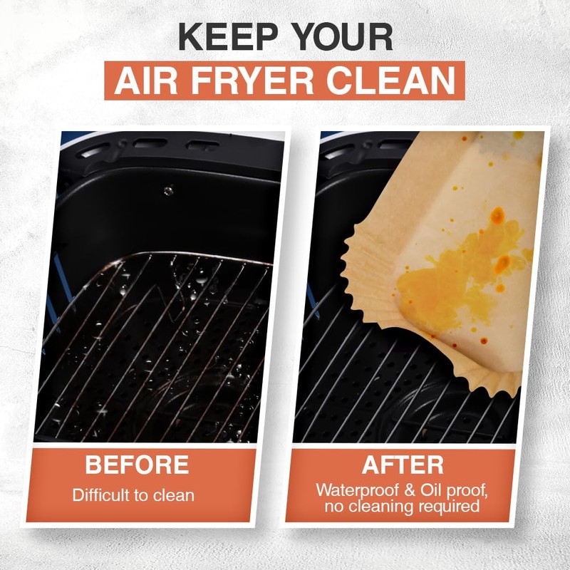 ANSIO Air Fryer Paper Liners - 200 PCS Rectangle Disposable