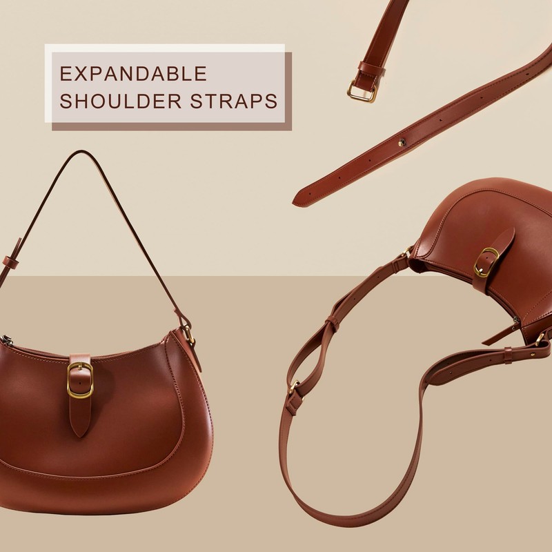 Vintage Vegan Leather Shoulder Bag (Brown)