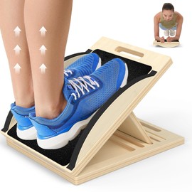 OSCILLATING SLIM Foldable Wooden Slant Board & Calf Stretcher - Adjustable Axis Board for Squats, Balance Board、Achilles Stretcher, Foot Stretcher for Plantar Fasciitis | Physical Therapy Equipment