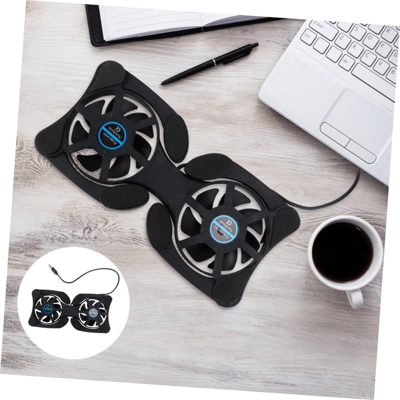 OSALADI Portable Foldable Laptop Cooler Dual USB Fans Height Computer