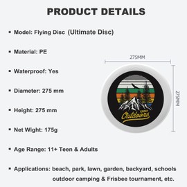 Uanvaha Eagle Sport Disc Mountain Woods Trees Woodland Flying Disc 175g Ultimate Disc Equipment for Backyard Beach Park Lawn Outdoor Sports