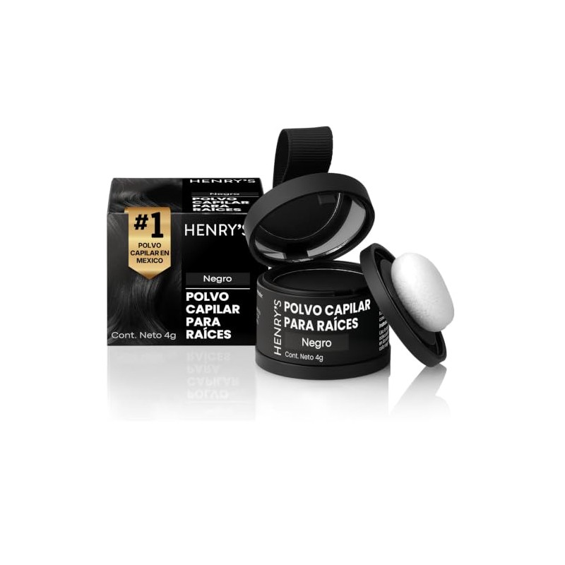 Henrys Polvo para Retocar Raíces Negro 4g, Define Línea del