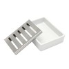 Ceramic Soap Dish Stainless Steel Soap Holder for Bathroom and