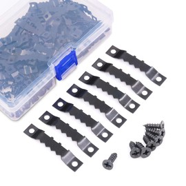 Swpeet 120 Pcs Sawtooth Picture Frame Hanging Hangers Double Hole with Screws, for Home Decoration Creative Picture Frame Hanging (Black)