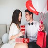 50 PCS Valentines Paper Cups 9oz Red Heart Design Disposable