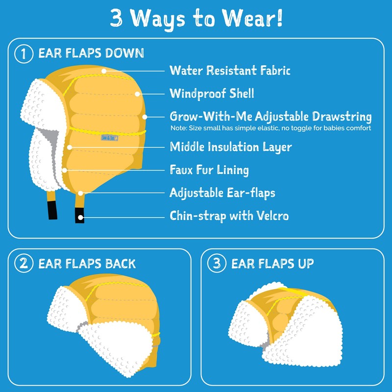 JAN & JUL Toasty-Dry Windproof Trapper Winter Hat for Infant