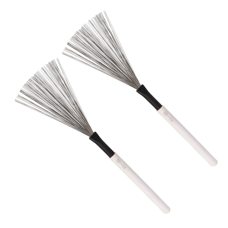 Drum Brush Steel Wire Maple Wooden Handle Percussion Tool Instrument