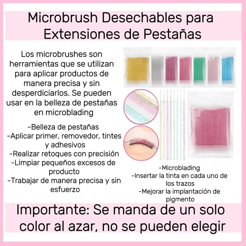 Kit 100 Microbrush+50 Parches Hidrogel+50 Cepillos+1 Cinta Color C 2