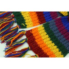 LOUDelephant Chunky Wool knit striped scarf - Rainbow (One Size)