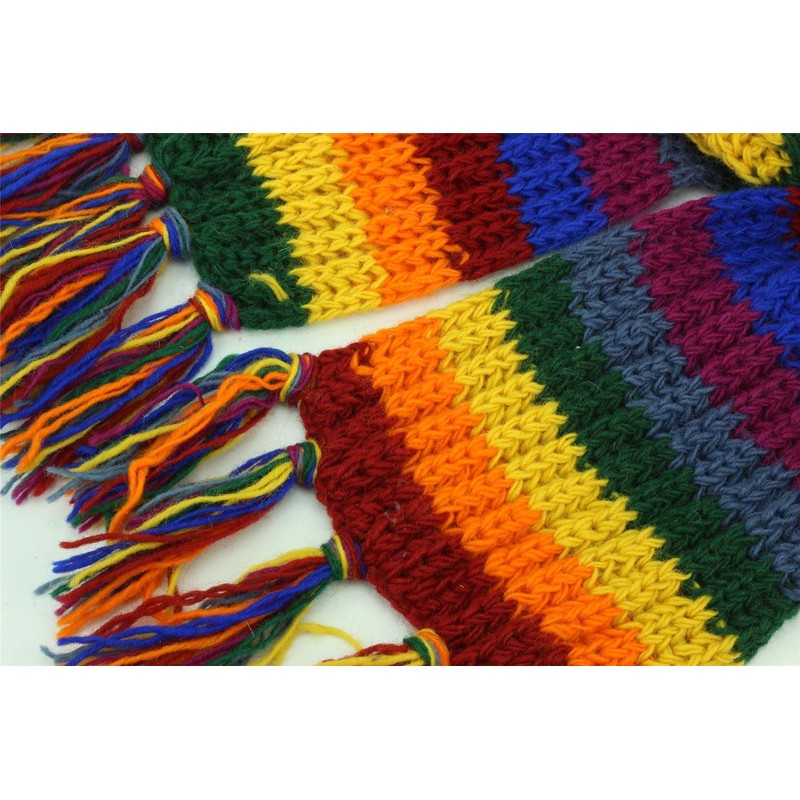 LOUDelephant Chunky Wool knit striped scarf - Rainbow (One Size)