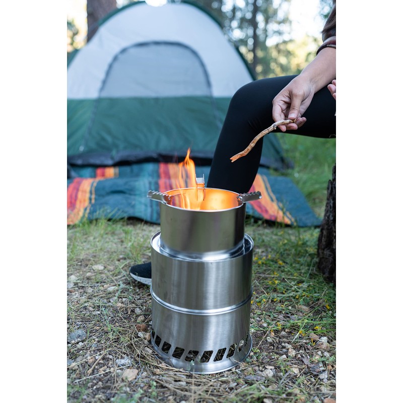 Stainless Steel Wood Burning Stove Extra Large - Portable Camping