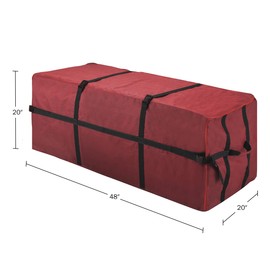 Storage Bag - Large Capacity Storage Bags with Binding Straps for Outdoor Cushion Storage or Clothes Storage - Moving Supplies by Pure Garden (Red)