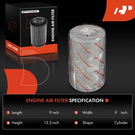 A-Premium Engine Air Filter Compatible with Hummer H1 2002-2004 6.5L, H1 2006 6.6L & AM General Hummer 1992-1993 6.2L, Hummer 1996 5.7L 6.5L, Hummer 1994-1995/1997-2001 6.5L, Replace# 5582696