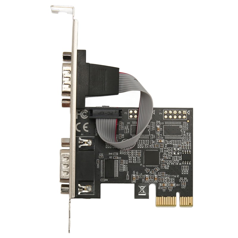 2 Port PCI Express RS232 DB9 Serial Port Card PCIe