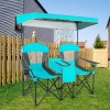 Portable Folding Camping Canopy Chair with Cup Holder Outdoor FurnitureColor: