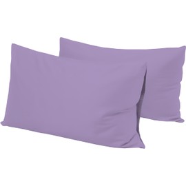 R&Z Plain Dyed Luxury Polycotton Housewife New 2 x Pillow Cases (Lilac)