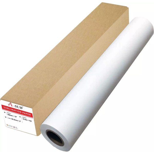 A-SUB 13 Inch X 300 FT Sublimation Paper Roll 105g