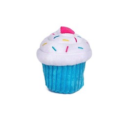 5.5 inch Plush Birthday or Celebration Cupcake Dog Toys Choose Pink or Blue (Full Set - Both Cupcake Toys)