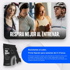 Sleep Ritual 60 Tiras Nasales Ideales para Uso Nocturno o Deporte Dotación para 2 Meses, Hipoalergénicas y con Firme Fijación, Libres de Látex