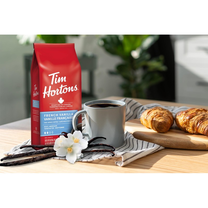 Tim Hortons French Vanilla, Fine Grind Coffee, Medium Roast, 300g