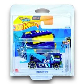 Hot Wheels Heavy Hitcher (Black & Teal Let's Race) 4/10 HW Metro - 2024-135/250 (Short Card) - COMES IN A GENUINE KLAS CAR KEEPER PROTECTOR CASE - HTB16